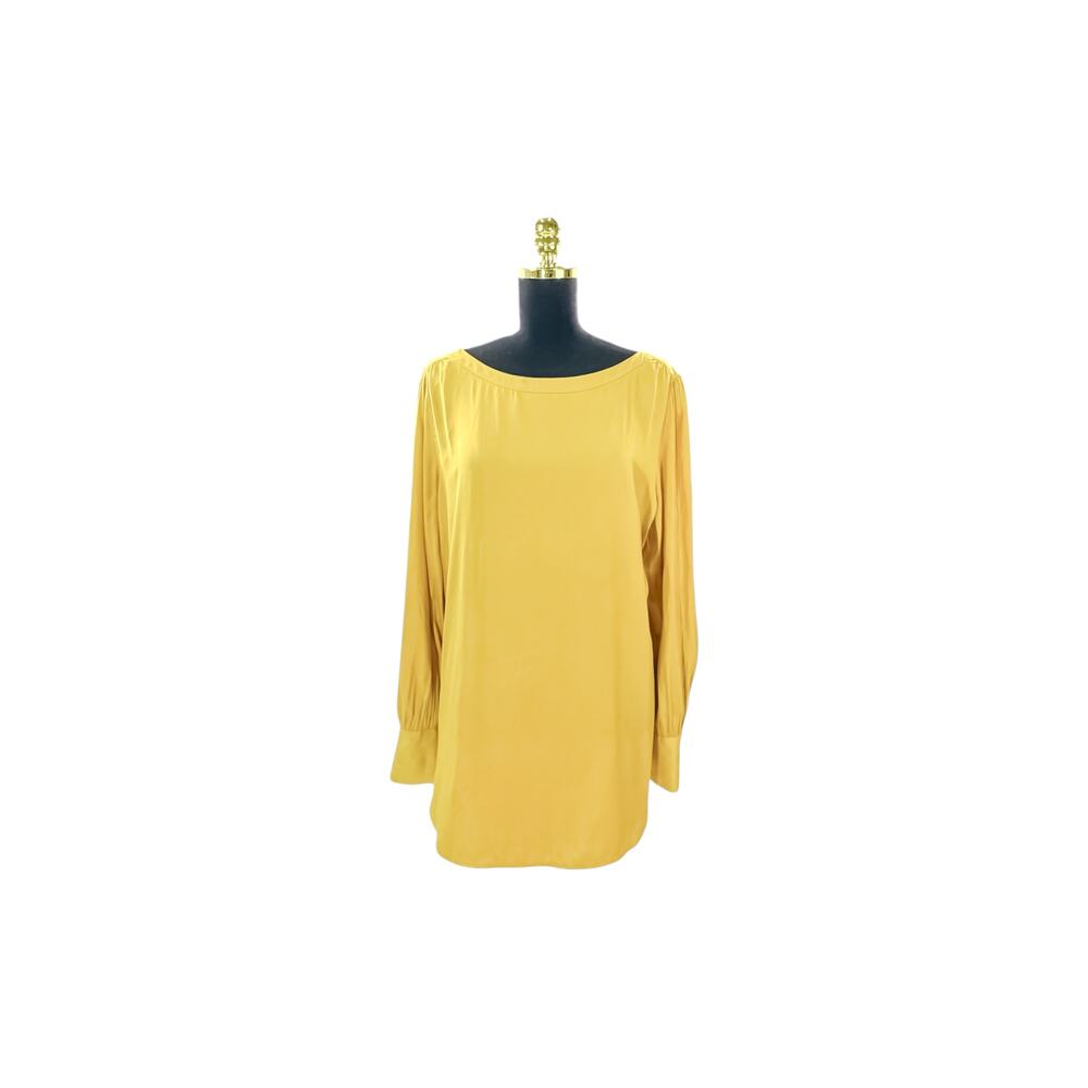 LOFT Keyhole Back Yellow Long Sleeve Office Chic Blouse Women’s Size XL